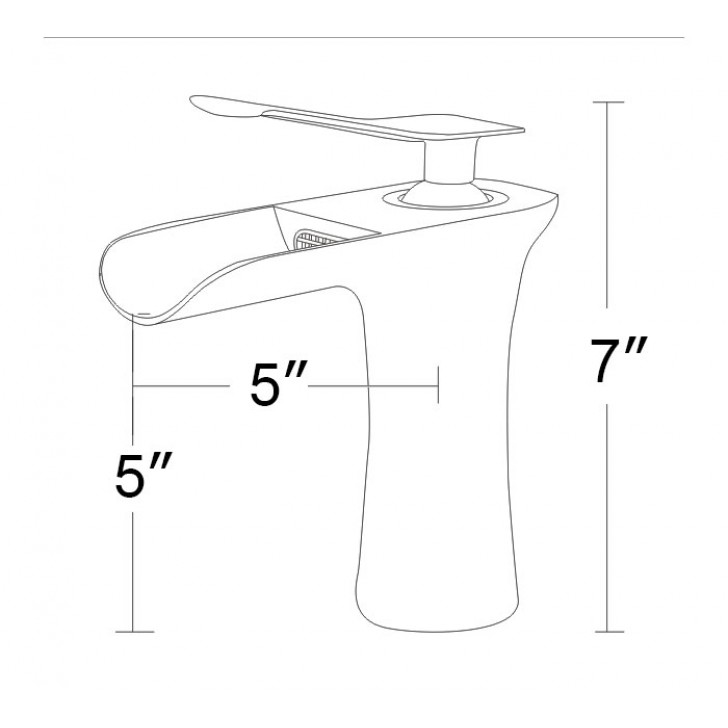 Basin&Sink Waterfall Faucet - Single Hole Single Lever - Brass with Chrome  Finish (81H36-CHR-005)