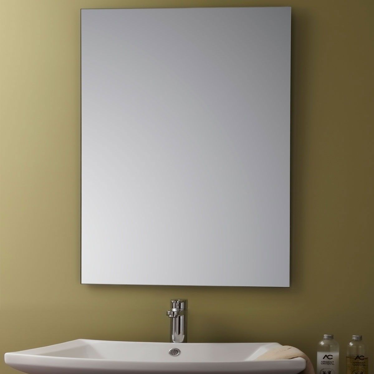 Unframed Bathroom Silvered Mirror - Reversible and Flat Polished Edge/24 Inch x 32 Inch (YJ-388H)