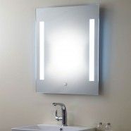 Vertical LED Bathroom Silvered Mirror with Touch Button/23.6 Inch x 31.5 Inch (YJ-535H)