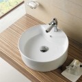 Decoraport White Round Ceramic Above Counter Basin (CL-1033)