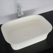 White Rectangular Artificial Stone Above Counter Bathroom Vessel Sink (DK-HB9030)