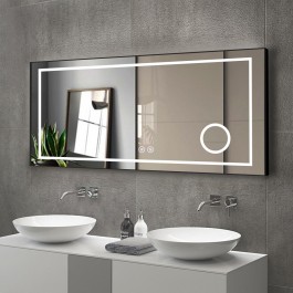 Miroir rectangulaire antibuée pour salle de bains Immersion par Ancerre  Designs de 30 po avec lumière DEL LEDM-IMMERSION-30