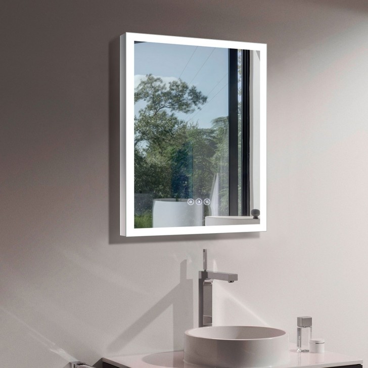 Miroir salle de bain lumineux - forme carrée - Loftboutik