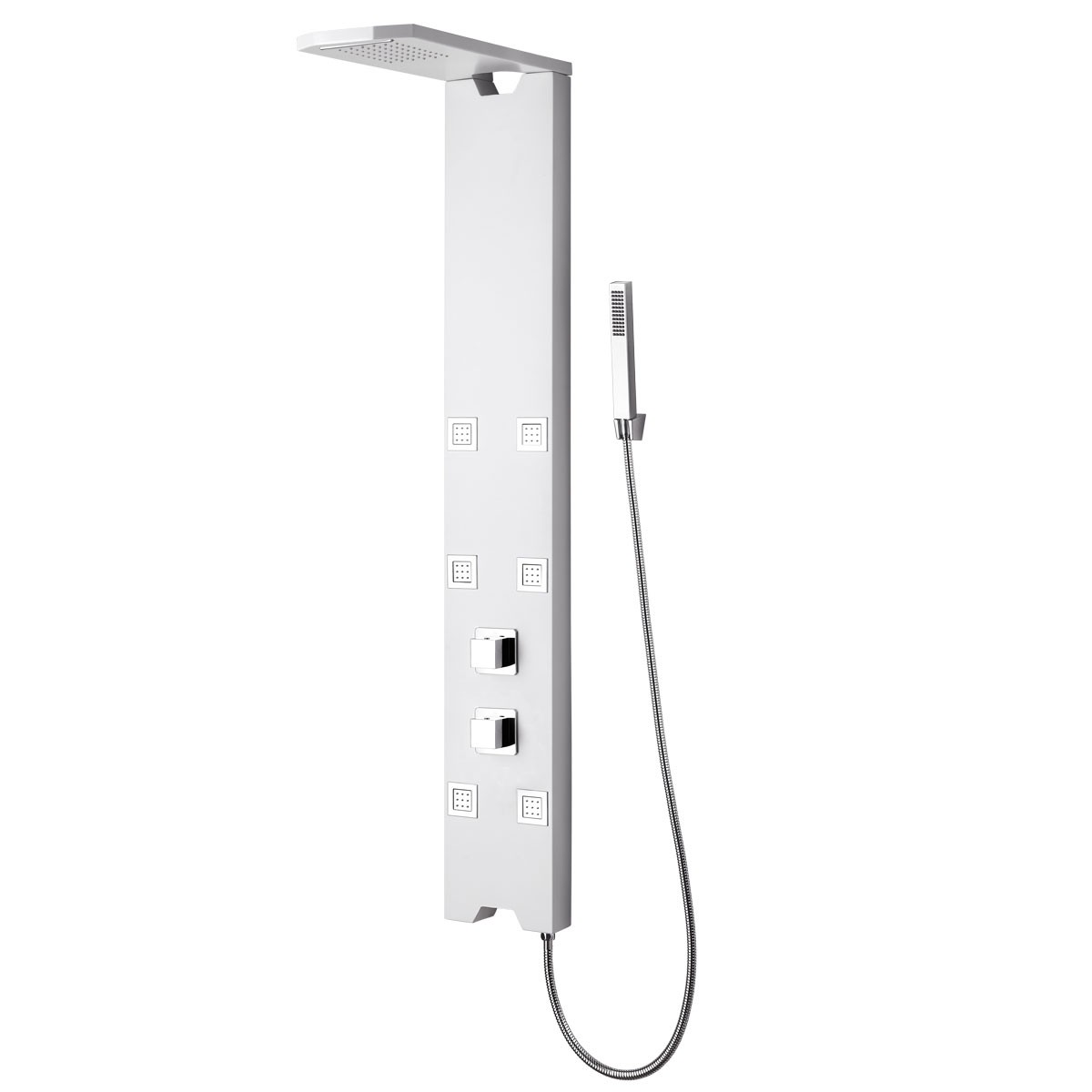 Panneau de douche thermostatique en alliage d'aluminium blanc (JX-9718)