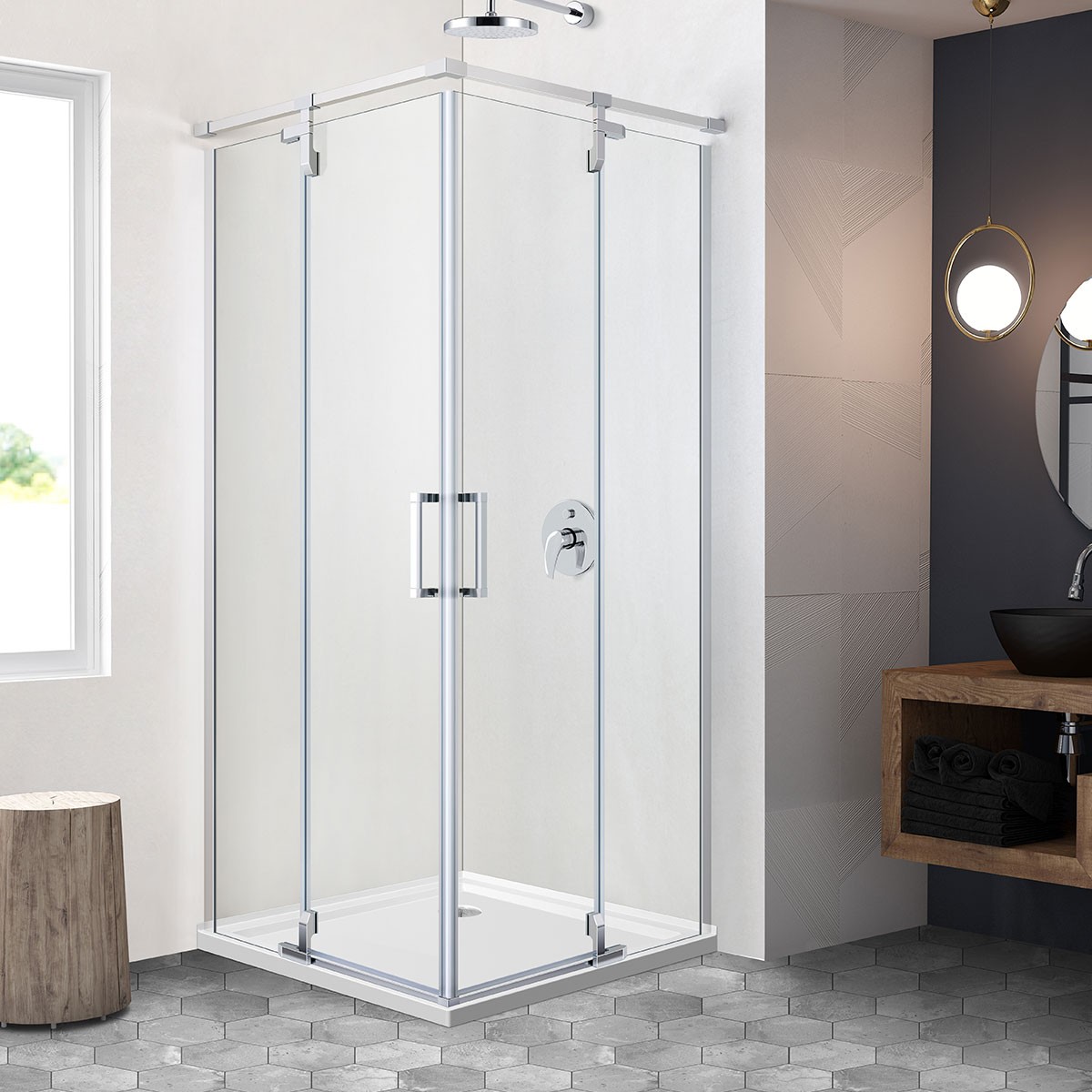 36" x 36" Porte de Douche en Coin (DK-ZD1001-6)