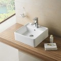 Lavabo-Vasque Carré de Dessus de Comptoir en Céramique Blanche (CL-1098)