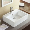 Decoraport Lavabo-Vasque Rectangle de Dessus de Comptoir en Céramique Blanche (CL-1114)