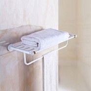 Support à Serviettes de Bain avec Porte-Serviette de 24 po - Laiton Peint Blanc (80300D)