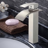 Robinet à Cascade de Lavabo&Vasque - Laiton en Nickel Brossé (81H36-BN)