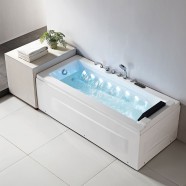 Decoraport 67 x 30 Po Baignoire Balnéo HAUT DE GAMME  avec Panneau de Contrôle, Réchauffeur, Double Cascade, Éclairage LED (DK-Q351N-L)