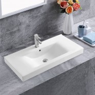 Lavabo Blanc de Dessus du Comptoir pour Vanité Salle de Bain (CL-4038-90)