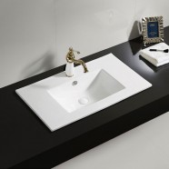 Lavabo Blanc de Dessus du Comptoir pour Vanité Salle de Bain (CL-4001-80)