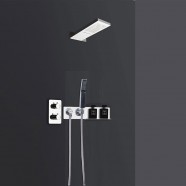 Panneau de douche thermostatique en acier inoxydable mural en chrome (LYB-5564-S)