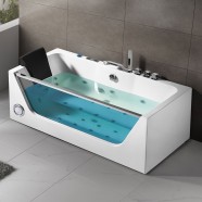 Decoraport 68 Po Baignoire de massage avec bulle d'air, panneau d'ordinateur et lumière (DK-Q408)