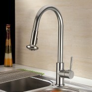 Decoraport Robinet de Cuisine à Bec Amovible en Laiton Fini Chrome (D004CH)