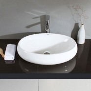 Lavabo-Vasque Ovale de Dessus de Comptoir en Céramique Blanche (CL-1001)