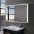 DECORAPORT 36 x 28 Po Miroir de Salle de Bain LED avec Bouton Tactile, Anti-Buée, Luminosité Réglable, Montage Vertical & Horizontal (D413-3628)